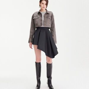 THEO the label theia taffeta mini asymmetrical skirt